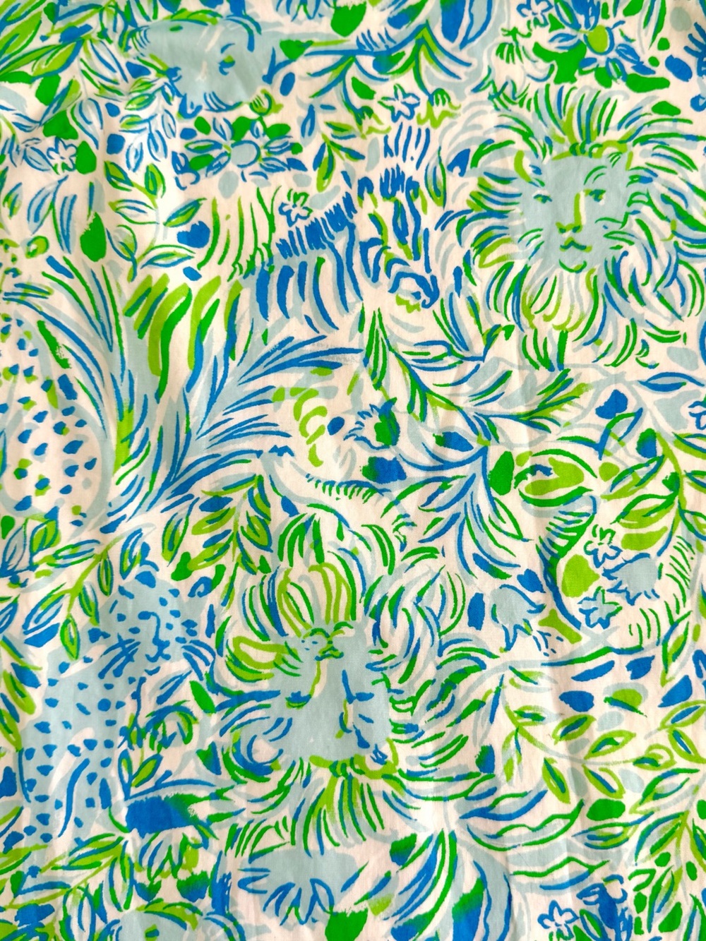 Lilly Pulitzer Barbara Dress Hydra Blue Dandy Lions Size 2 NO BELT Blue Green - Picture 7 of 10